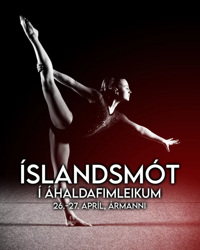 ÍSLANDSMÓT Í ÁHALDAFIMLEIKUM
26.-27. apríl
Ármanni

Laugardagur
9:35-12:45 Frjálsar æfingar - unglingaflokkur, og 1. þrep
14:50-17:50 Frjálsar æfingar - fullorðinsflokkur 📺bein útsending á RÚV

Sunnudagur
9:30-12:30 2.-3. þrep
15:00-17:40 Frjálsar æfingar - úrslit á áhöldum 📺

Áfram Gerpla ❤️🖤